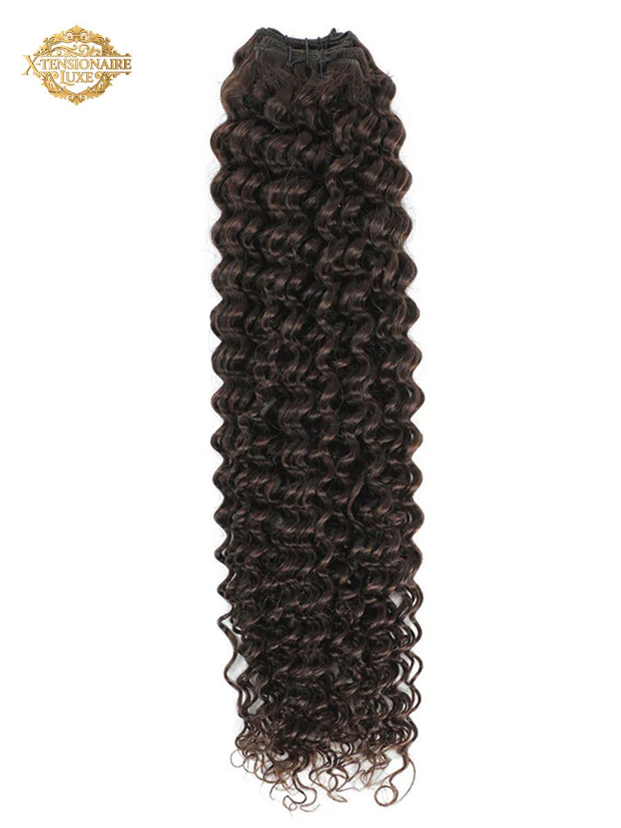 Weft Curly Hair Extensions 3C #2c Dark Chocolate Brown